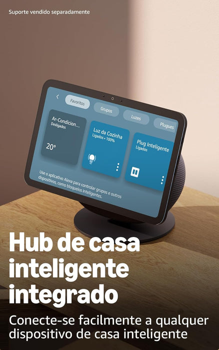 O Amazon Echo Show 8 (última geração) combina desempenho avançado, design refinado e inteligência ambiental num ecrã HD de 8,7", agora com 15% mais área de visualização.