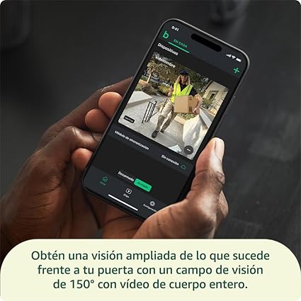 Campainha Inteligente Blink Video Doorbell 2025 com Módulo de sincronização permite ver quem está à sua porta através do seu smartphone com uma definição HD 1080p.