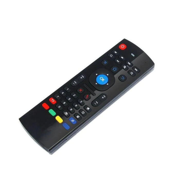 Comando Wireless MX3 Air Mouse com teclado QWERTY para Smart TV ou uma Box TV. Teclado completo que é capaz de representar o rato no seu ecrã apenas apontando. 