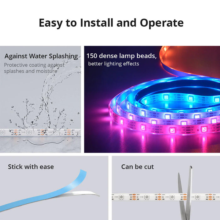 150 LED Smart RGBIC Wi-Fi Strip 5VDC (USB-C) IP54 - 5m - Sonoff L3 Pro - L3-5M-P