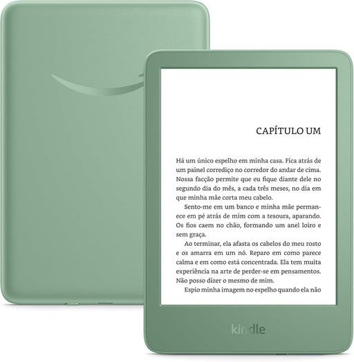 O Kindle mais leve e compacto, com ecrã de 6" e alta resolução de 300 ppi para apresentar texto e imagens de forma nítida. Ecrã antirreflexo semelhante ao papel verdadeiro.