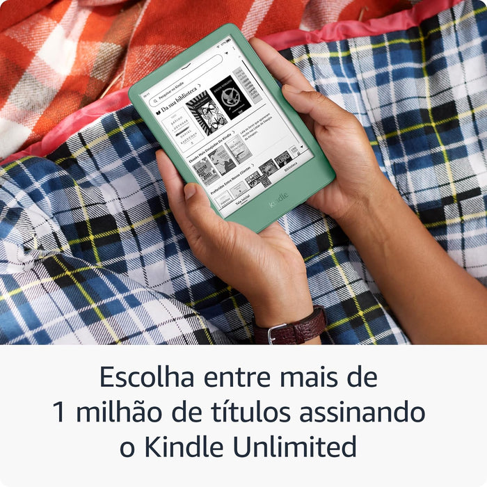 O Kindle mais leve e compacto, com ecrã de 6" e alta resolução de 300 ppi para apresentar texto e imagens de forma nítida. Ecrã antirreflexo semelhante ao papel verdadeiro.