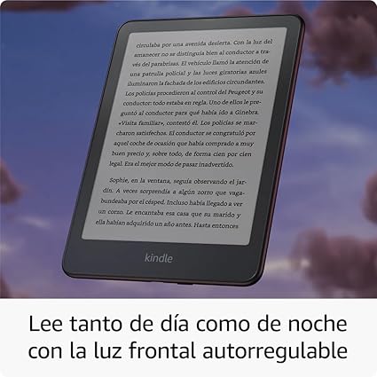 Kindle Paperwhite Signature Edition com 32 GB, um ecrã de 6,8 polegadas e 300 ppp que se lê como papel impresso, sem reflexo, carregamento sem fios e luz frontal auto-regulável.