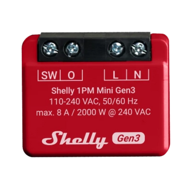 Automatize as suas luzes ou pequenos aparelhos elétricos em menos de 10 minutos e controle/monitorize-os a partir de qualquer lugar com o Shelly 1PM Mini Gen3. Suficientemente pequeno para caber atrás de qualquer interrutor de parede ou tomada.