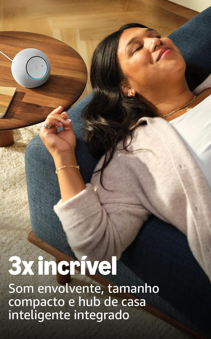 Assistente Virtual Amazon Alexa com som ambiente e hub integrado - Ech ...