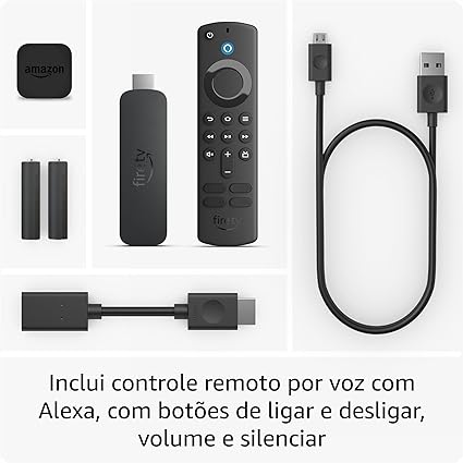 Amazon Fire TV Stick 4K 2023 tem 2GB RAM, 8GB ROM, HDR10+, Wi-Fi 6, Bluetooth 5.2. Melhora a experiência de streaming com a resolução 4K e processador quad-core de 1,7 GHz. 