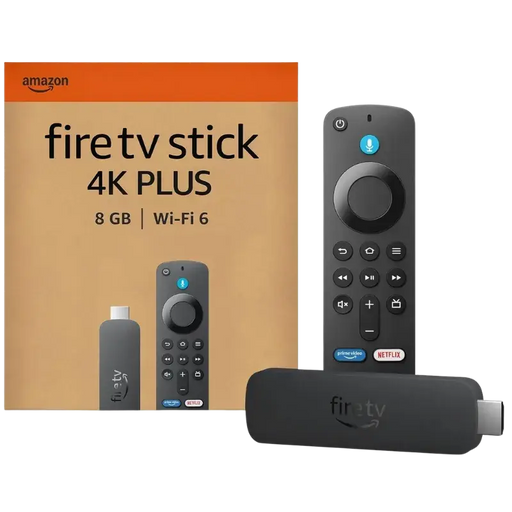 Amazon Fire TV Stick 4K Plus tem 2GB RAM, 8GB ROM, HDR10+, Wi-Fi 6, Bluetooth 5.2. Melhora a experiência de streaming com a resolução 4K e processador Quadcore de 1,7 GHz.