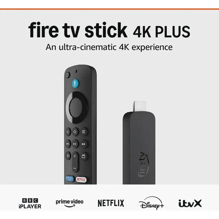 Amazon Fire TV Stick 4K Plus tem 2GB RAM, 8GB ROM, HDR10+, Wi-Fi 6, Bluetooth 5.2. Melhora a experiência de streaming com a resolução 4K e processador Quadcore de 1,7 GHz.