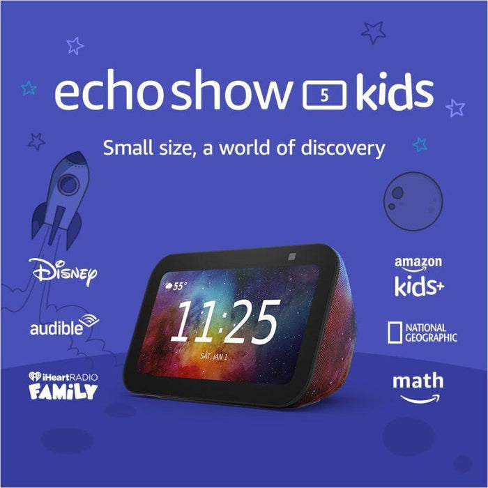 A Amazon Alexa Echo Show 5 Kids 3ª Geração é uma assistente virtual Alexa com ecrã de 5.5", que através de comandos de voz permite controlar lâmpadas, fechaduras, sensores e tomadas inteligentes.
