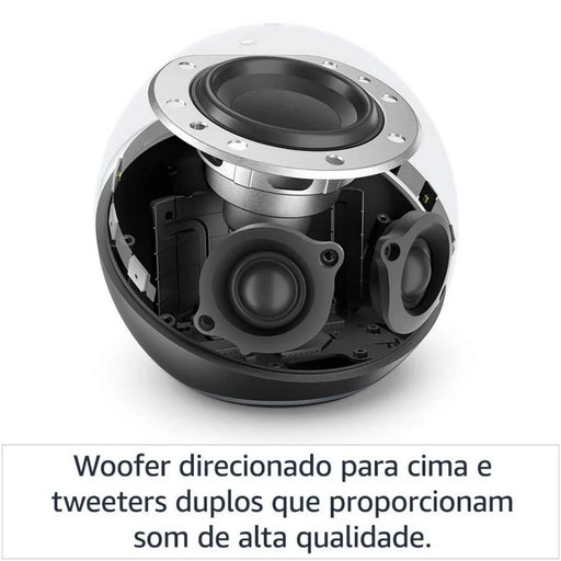 Com a Echo 4ª geração ouves músicas, estações de rádio, podcasts, notícias, a previsão do tempo e ainda controlas lâmpadas, tomadas, interruptores, entre outros.