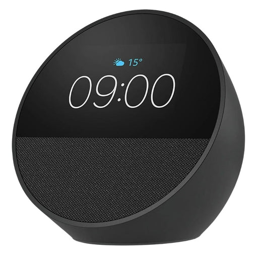 O Amazon Echo Spot é um elegante relógio inteligente com alarme, controlado por voz através da Alexa. Controla outros dispositivos. Ecrã tátil de 2,83''. WiFi de banda dupla. Design sofisticado. Bluetooth v5.0. 