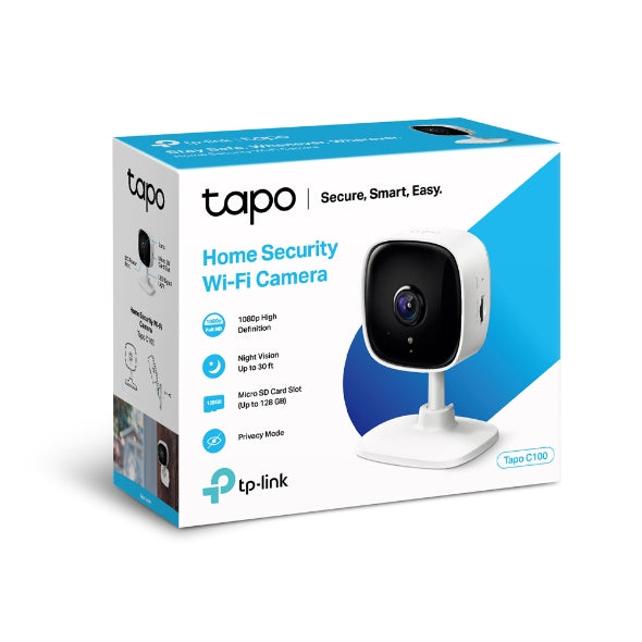 Câmara de Vigilância Interior TP-Link Tapo C100 Wi-Fi que permite gravar todas as imagens com uma nítida definição de 1080p. Tem visão noturna avançada até 9m e detecta movimento e notifica.