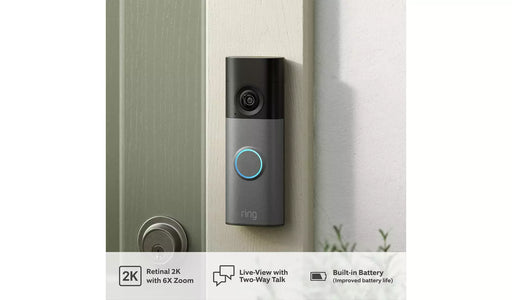 A campainha inteligente Ring Battery Video Doorbell 2026 2K vem com visão noturna mais nítida e funcionalidades que te permitem ver, ouvir e falar com quem está a porta da tua casa a partir do teu Smartphone ou Tablet.
