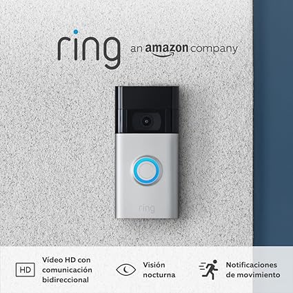 A campainha inteligente com vídeo e bateria Ring Video Doorbell (2ª geração) tem WiFi, vídeo HD 1080p, uma visão noturna mais nítida e diferentes funcionalidades que te permitem ver, ouvir e falar com quem está a porta da tua casa a partir do teu Smartphone ou Tablet.