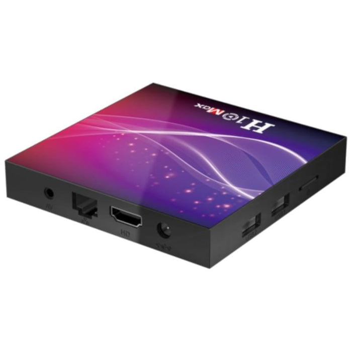 A box Android H10 MAX 6K tem 4GB RAM, 32GB ROM, Processador Allwinner H616 Quad Core; 4 Núcleos Cortex A53 e Android 10. Transforma qualquer TV numa Smart TV.