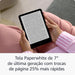 O Kindle mais rápido de sempre com um ecrã de 7", maior contraste de imagem e um folhear de página 20% mais rápida. Ultraleve, com um ecrã antirreflexo e conteúdo nítido sob qualquer luz.