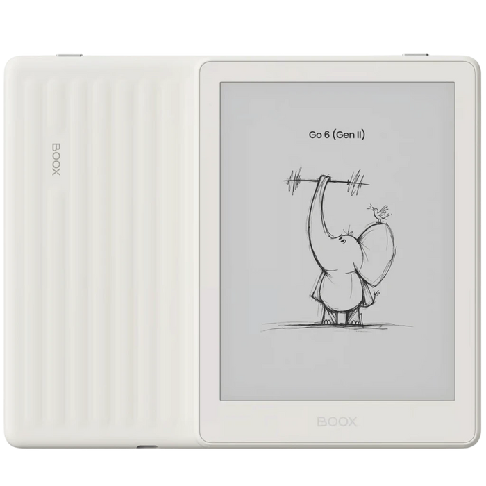 O Boox Go 6 Gen II tem um ecrã de 6 polegadas com tecnologia E Ink Carta 1300. Com uma resolução de 1448 x 1072 píxeis e uma densidade de 300 ppi, o texto reproduz o aspeto do papel impresso.