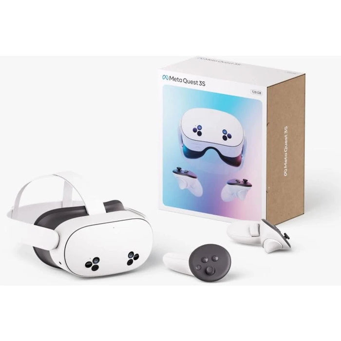 Desfrute dos Óculos de Realidade Virtual Meta Quest 3S e os seus mais de 500 empolgantes jogos/aplicações imersivos. Processador Qualcomm Snapdragon XR2 Gen 2, 8GB de RAM e 128GB de ROM.