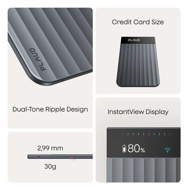O PLAUD Note é um gravador de voz avançado que utiliza inteligência artificial para oferecer transcrições precisas e com 64 GB de memória interna e armazenamento de até 480 horas.