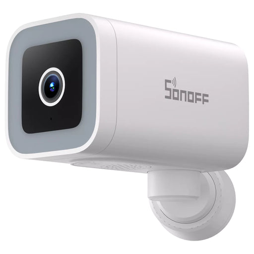 A Sonoff CAM-B1P é uma câmara de vigilância WiFi para exterior com resolução 2K, visão noturna a cores, rotação horizontal motorizada de 180°, áudio bidirecional e certificação IP65.