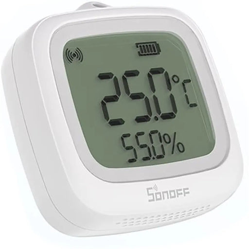 O SONOFF SNZB‑02WD é um sensor inteligente de temperatura e humidade com ecrã LCD e conectividade Zigbee 3.0, concebido para monitorizar em tempo real as condições em ambientes interiores e húmidos.