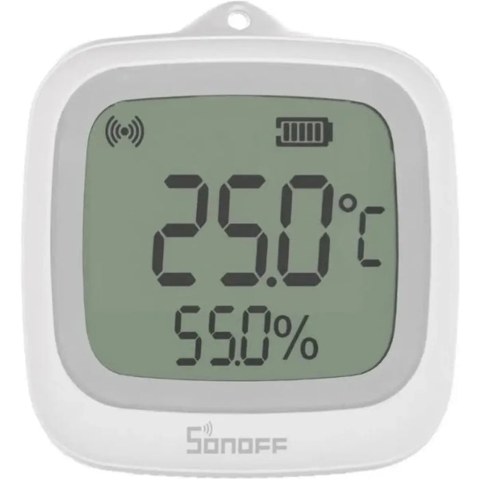 O SONOFF SNZB‑02WD é um sensor inteligente de temperatura e humidade com ecrã LCD e conectividade Zigbee 3.0, concebido para monitorizar em tempo real as condições em ambientes interiores e húmidos.
