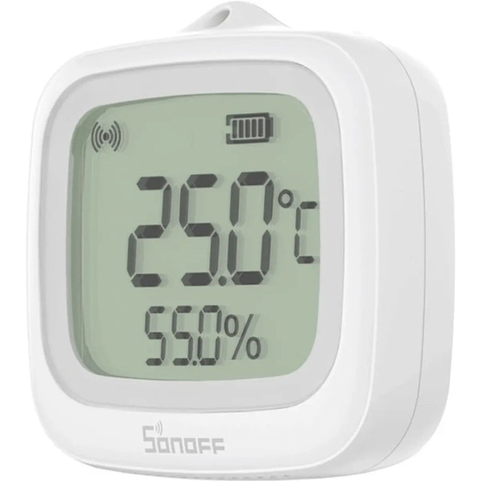 O SONOFF SNZB‑02WD é um sensor inteligente de temperatura e humidade com ecrã LCD e conectividade Zigbee 3.0, concebido para monitorizar em tempo real as condições em ambientes interiores e húmidos.