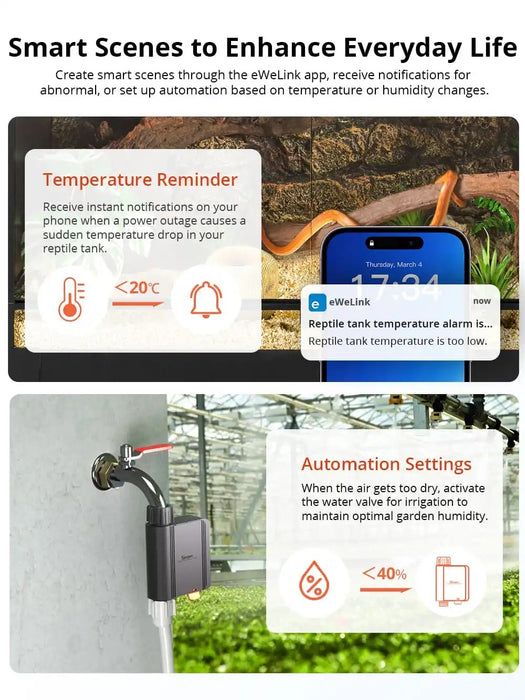 O SONOFF SNZB‑02WD é um sensor inteligente de temperatura e humidade com ecrã LCD e conectividade Zigbee 3.0, concebido para monitorizar em tempo real as condições em ambientes interiores e húmidos.