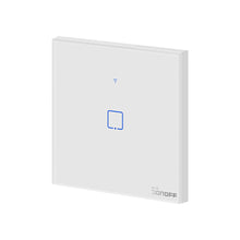 Carregar imagem no visualizador da galeria, Interruptor de Parede Simples Táctil Inteligente Wi-Fi+RF Branco - Sonoff T1EU1C-TX
