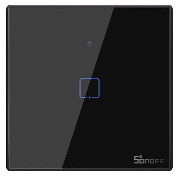 Recessed Glass Tactile Intelligent Tactile Wall Switch (Black) - Sonoff T3EU1C-TX
