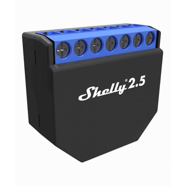 Shelly 2.5 - Módulo Interruptor para Automação Wi-Fi c/ Controlo de Estores Eléctricos