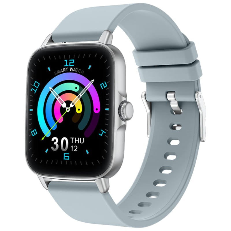 Smartwatch Colmi P28 Prateado com Pulseira de Silicone Cinza - Relógio inteligente