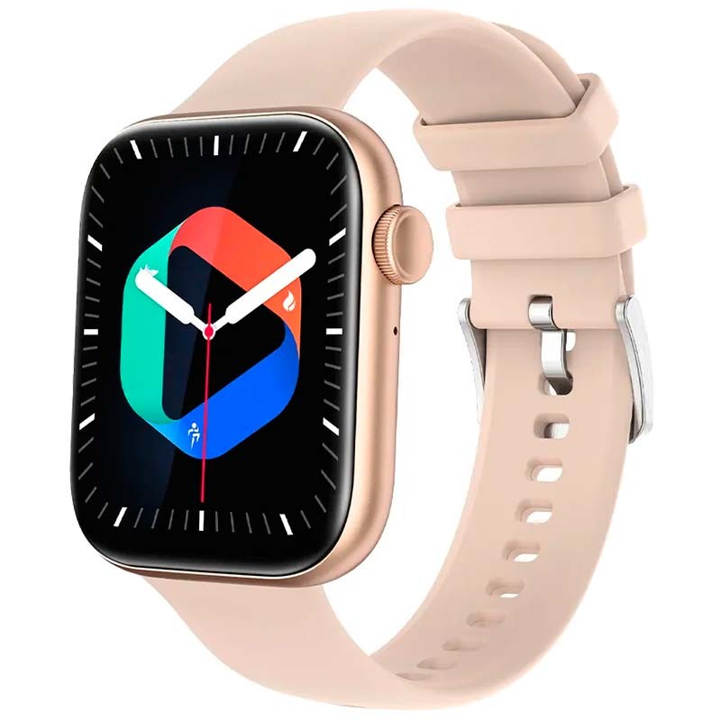 Smartwatch Colmi P45 Gold with Cream Silicone Strap - Smart watch