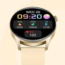 Carregar imagem no visualizador da galeria, Smartwatch Colmi SKY 8 Dourado com Pulseira de Silicone Creme - Relógio inteligente
